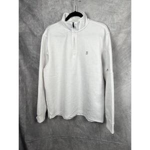 DKNY Men's Pullover Sweatshirt - 1/4 Zip - White - S